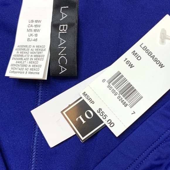 NWT La Blanca high rise bikini swim bottoms 16 1X plus size purple free shipping - Picture 5 of 6